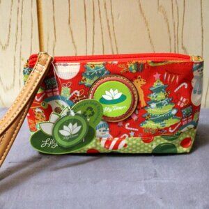 Lily Bloom Red Snowman Cosmetic Case - NWT